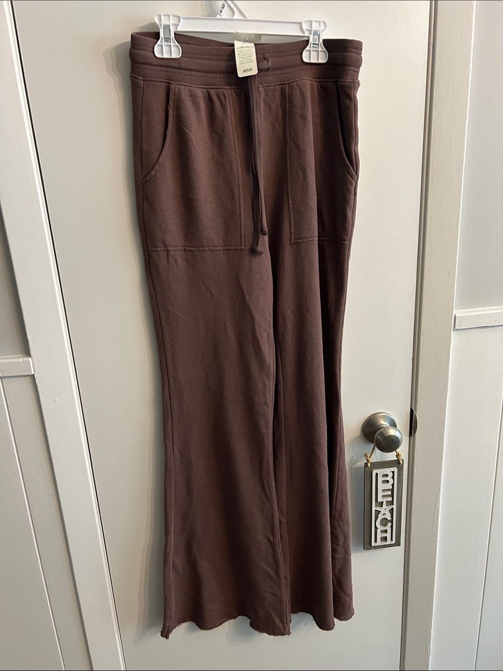 aerie Chocolate Brown Wide-Leg Drawstring SweatPants small